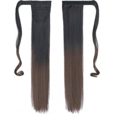 Girlshow Culík, cop rovný s omotávkou 57 cm - Ombre styl odstín Black T 8 – Hledejceny.cz