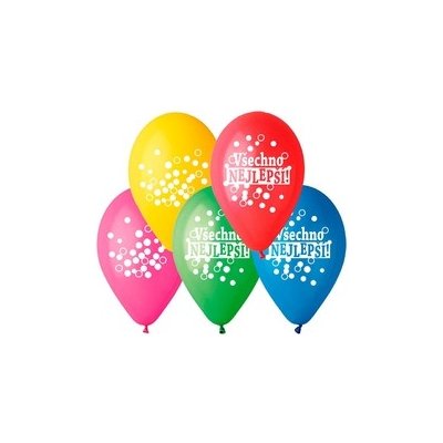 Balónky nafukovací průměr 30 cm pastel – potisk VŠECHNO NEJLEPŠÍ – Zboží Mobilmania