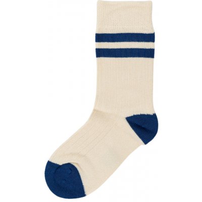 Minipop dětské bambusové ponožky sportovní Off white/deep cobalt MP13 – Zboží Mobilmania