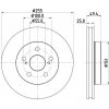 Brzdové kotouče HELLA PAGID Brzdový kotouč PRO - 255 mm HPG 8DD 355 131-911