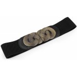 Prima-obchod dámský pásek pružný kovová spona 1 černá starozlatá – Zboží Mobilmania