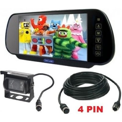 LCD do auta ve zpětném zrcátku 7" palců 4 pin + couvací kamera Truck vyhřívaná | Zboží Auto