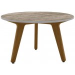 Manutti Nízký stolek Torsa, kulatý 60x35 cm, rám teak, deska keramika 12 mm, dekor perla – Hledejceny.cz