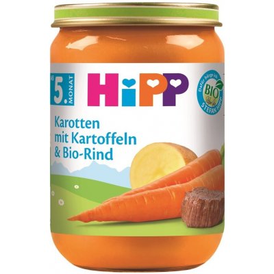 HiPP Bio Menu Mrkev s bramborem a Bio hovězím masem 190 g – Zbozi.Blesk.cz