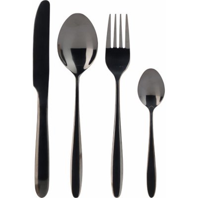 EH Excellent Houseware Sada příborů pro 6 osob v černé barvě 24 ks – Zboží Mobilmania
