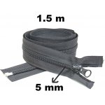 Zip spirálový Dělitelný Grafitový 5 mm délka 150 cm – Hledejceny.cz