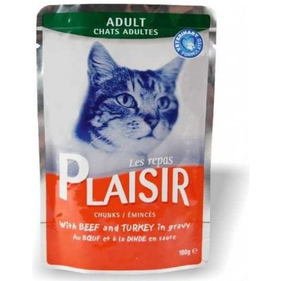 Plaisir Cat hovězí & krocaní 100 g