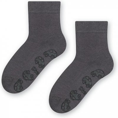 Steven Dětské protiskluzové bavlněné ponožky Art. 164 tmavě šedé