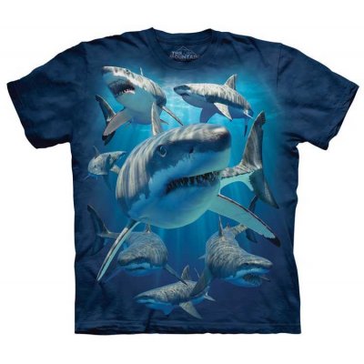 Tričko unisex The Mountain Great Whites Aquatic modré