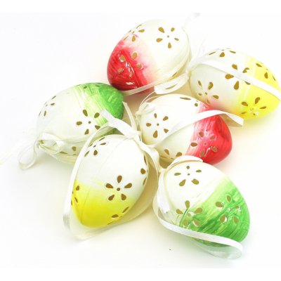 Velikonoční malovaná vajíčka střední 6 ks, 6x4 cm – Hledejceny.cz