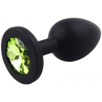 TWIXO Group Silikonový anální kolík se šperkem světle zelený