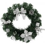 Chomik VÁNOČNÍ VĚNEC 30 CM STŘÍBRNÝ *2279 – Zboží Mobilmania