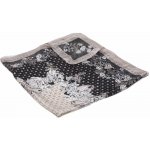 hedvábný šátek s potiskem černo-šedo-béžový – Zboží Dáma