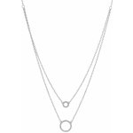 Again Jewelry Dvojitý stříbrný náhrdelník s kroužky AJNA0030 – Zboží Dáma