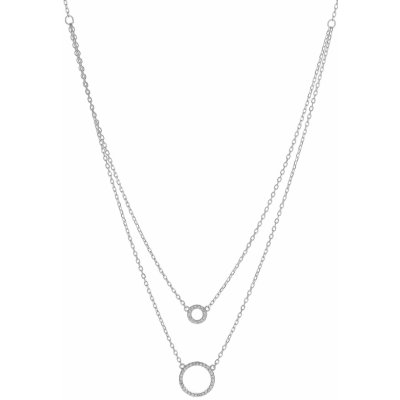 Again Jewelry Dvojitý stříbrný náhrdelník s kroužky AJNA0030 – Zboží Dáma