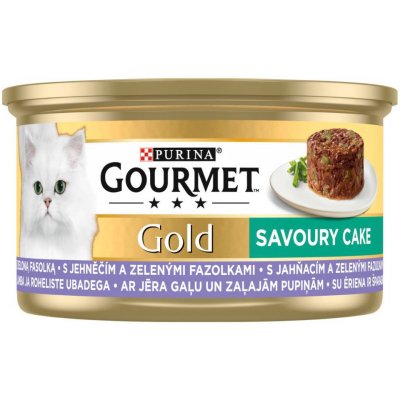 Gourmet Gold savoury cake pro kočky s jehněčím a zelenými fazolkami 85 g
