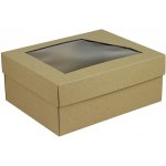 Dárková krabička 240x180x95 mm, dno+víko s průhledným okénkem, přírodní – Zbozi.Blesk.cz