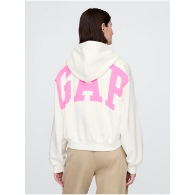GAP LOGO CROPPED dámská mikina bílá – Zboží Mobilmania