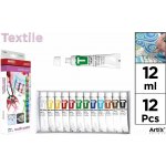 Barvy na textil 12 ml 12 barev – Zboží Dáma