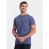 Pánské Tričko Ombre Clothing pánské bavlněné tričko s potiskem kapes OM-S1742 V9 modré