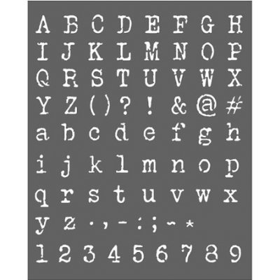 MixMedia šablona 20x25cm abeceda tištěná – Zboží Mobilmania