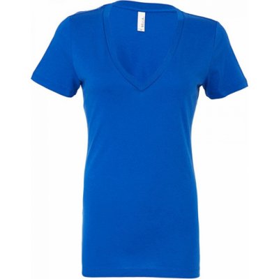 slim-fit tričko Bella s hlubokým véčkovým výstřihem modrá královská