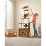 Feandrea Škrabadlo se skříňkou na toaletu hnědé 60 x 52 x 185 cm – Zboží Dáma