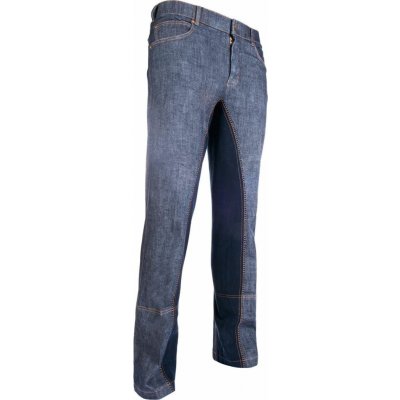 HKM Kalhoty jezdecké Miss Blink s celokoženým sedem dámské jeans blue – Zboží Dáma