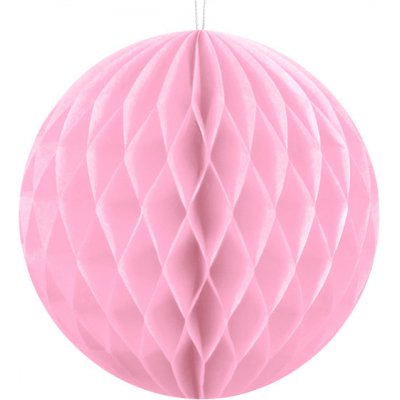 PartyDeco Papírová dekorační koule Honeycomb SVĚTLE RŮŽOVÁ průměr 10 cm – Zboží Dáma