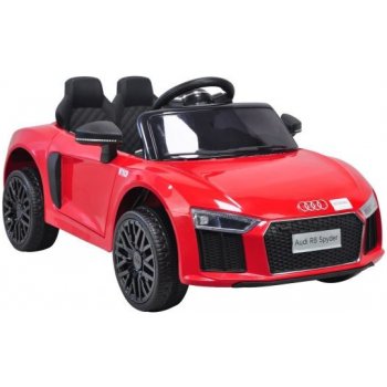 Beneo elektrické autíčko Audi R8 small 12V 24 GHz dálkové ovládání USB / SD vstup odpružení 12V baterie měkké Eva kola 2 X motor original licence červená