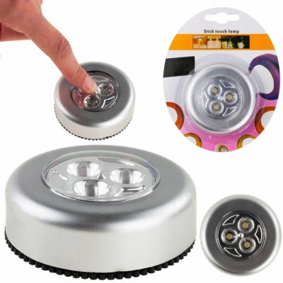 Samolepící lampička 3 LED Stříbrná – Zboží Dáma