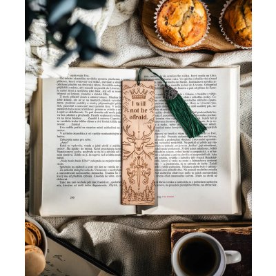 Dřevěná záložka: Skleněný trůn (Throne of glass) - buk – Sleviste.cz