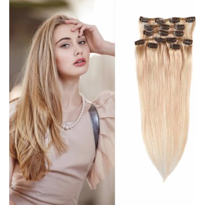 Girlshow Clip in vlasy 51 cm lidské Remy, 100 g odstín 27/613 (mix blond) – Zboží Mobilmania