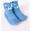 Dětská ponožkobota Yo OBO-0170 modré s méďou s gumovou stélkou