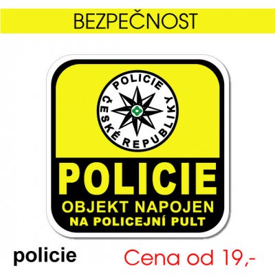 Policie – objekt napojen na pult - 5x5 cm / samolepka – Hledejceny.cz