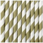 PartyDeco Papírová brčka s proužky zlatá 10 ks¨ – Hledejceny.cz