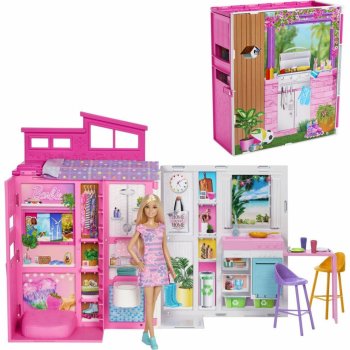 Mattel Barbie dům s panenkou a štěnětem herní set HCD48
