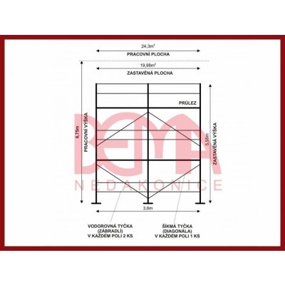 Comipont Kostka lešení 24,3 m² s průlezovou podlážkou – Zboží Mobilmania
