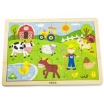 Lamps dřevěné puzzle 24 dílků farma – Zboží Mobilmania