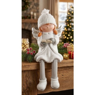 MagicHome Postavička Vánoce Anděl s knihou keramika 22x20x32,50 cm – Zboží Dáma