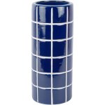 Keramická váza Present Time Retro Tiles kulatá 30 cm, modrá – Hledejceny.cz