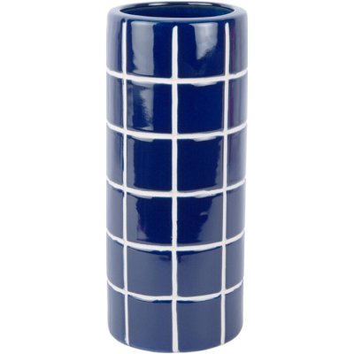 Keramická váza Present Time Retro Tiles kulatá 30 cm, modrá – Hledejceny.cz