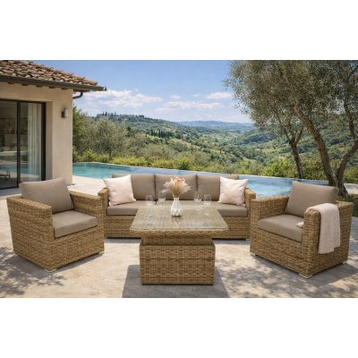 DEOKORK Ratanová variabilní sestava MALIBU pro 5 osob béžovo-hnědá – Zboží Dáma