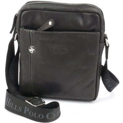 Beverly Hills Polo Club taška crossbody kožená BHPC Explore M BH-382-01 3l černá – Zboží Mobilmania
