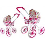 LEANToys Retro s květinami a velkými koly -růžový – Zboží Mobilmania