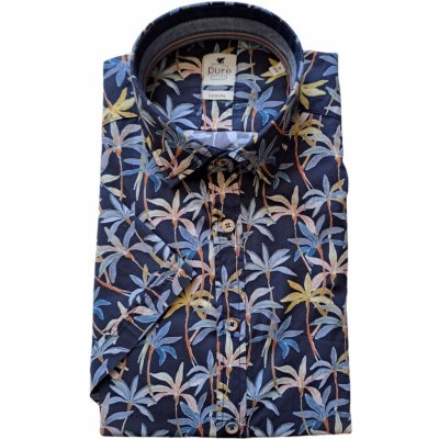 Pure Casual Fit košile s krátkým rukávem Havajská tmavá D61525_52103_985 – Zboží Mobilmania