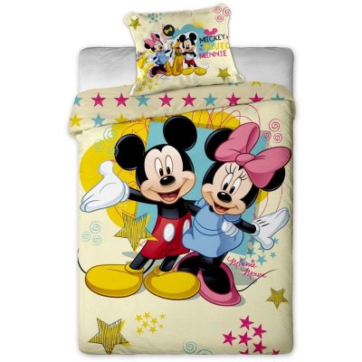 Jerry Fabrics povlečení Mickey a Minnie micro polyester 140x200 70x90