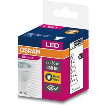 Osram LED žárovka GU10 PAR16 VALUE 5W 50W teplá bílá 2700K , reflektor 36°