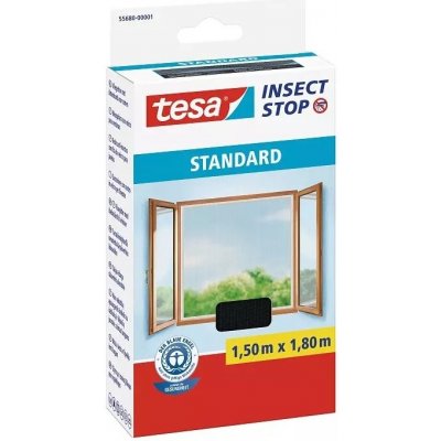Tesa Insect Stop síť proti hmyzu STANDARD do oken antracitová 1,5×1,8 m