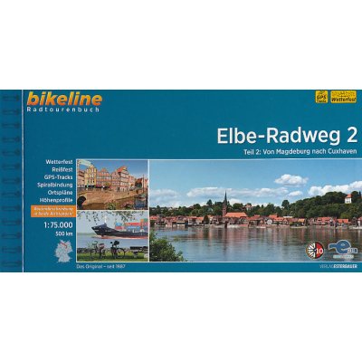 cykloatlas Elbe-Radweg 2 Magdeburg-Cuxhaven 1:75 t. německy